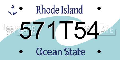 571T54 Rhode Island License Plate