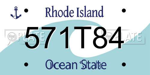 571T84 Rhode Island License Plate