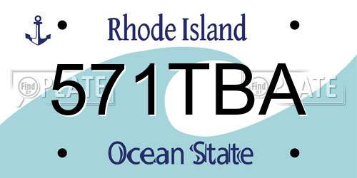 571TBA Rhode Island License Plate