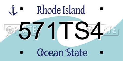571TS4 Rhode Island License Plate