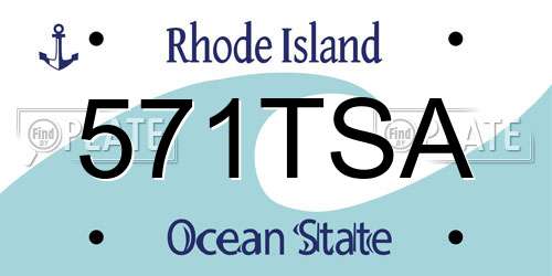 571TSA Rhode Island License Plate