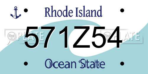 571Z54 Rhode Island License Plate