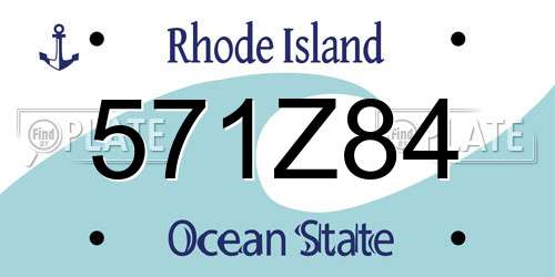 571Z84 Rhode Island License Plate