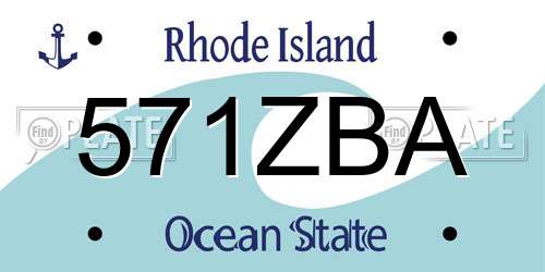 571ZBA Rhode Island License Plate