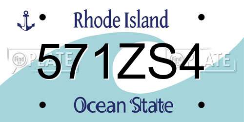 571ZS4 Rhode Island License Plate