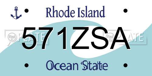 571ZSA Rhode Island License Plate