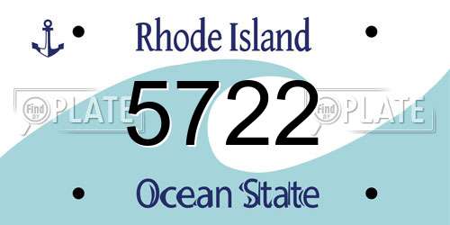 5722 Rhode Island License Plate