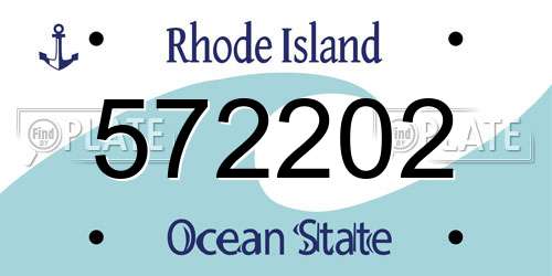 572202 Rhode Island License Plate