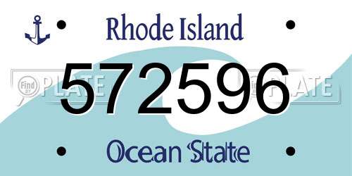572596 Rhode Island License Plate