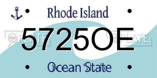 5725OE Rhode Island License Plate