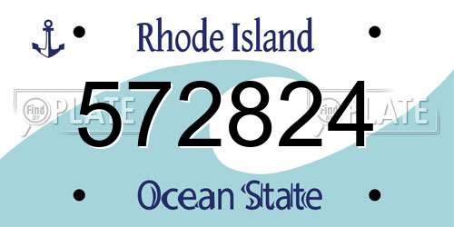 572824 Rhode Island License Plate