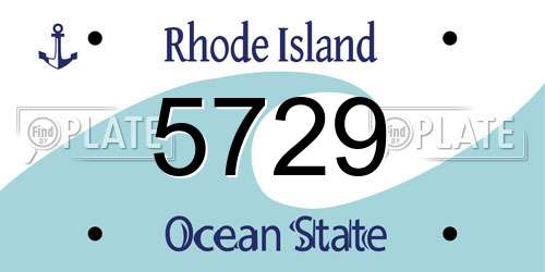 5729 Rhode Island License Plate