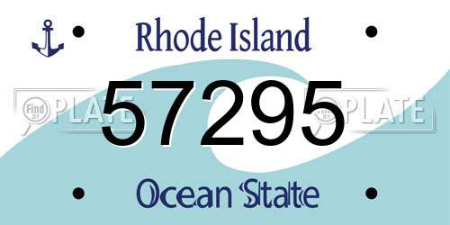 57295 Rhode Island License Plate
