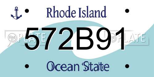 572B91 Rhode Island License Plate