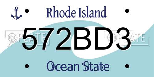 572BD3 Rhode Island License Plate