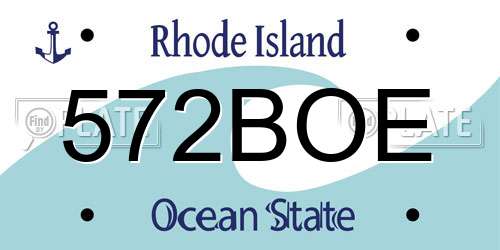 572BOE Rhode Island License Plate