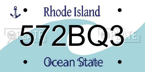 572BQ3 Rhode Island License Plate