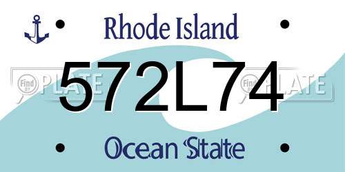 572L74 Rhode Island License Plate