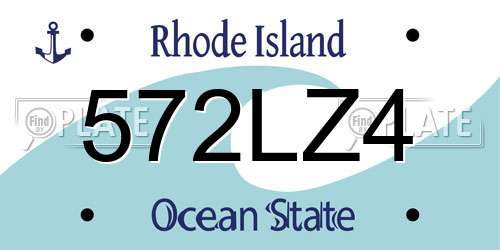 572LZ4 Rhode Island License Plate