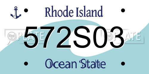 572S03 Rhode Island License Plate