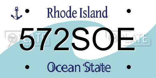 572SOE Rhode Island License Plate