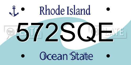 572SQE Rhode Island License Plate