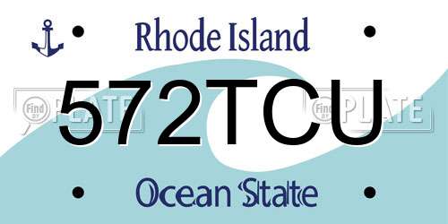 572TCU Rhode Island License Plate