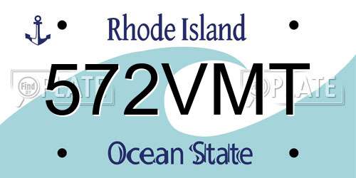 572VMT Rhode Island License Plate