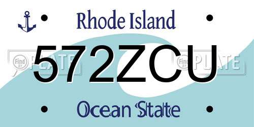 572ZCU Rhode Island License Plate