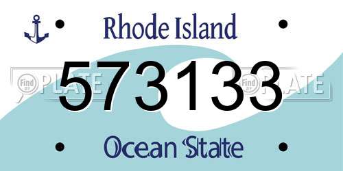 573133 Rhode Island License Plate