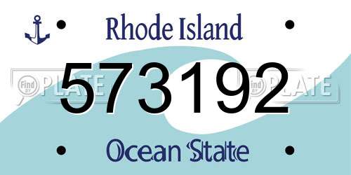 573192 Rhode Island License Plate