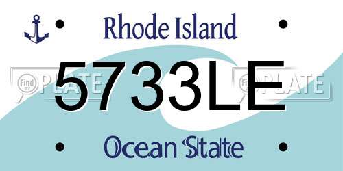 5733LE Rhode Island License Plate