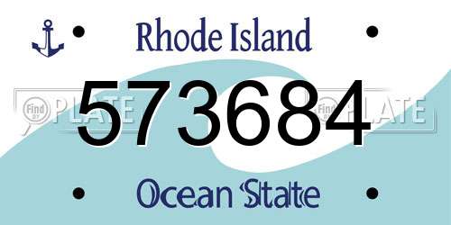 573684 Rhode Island License Plate