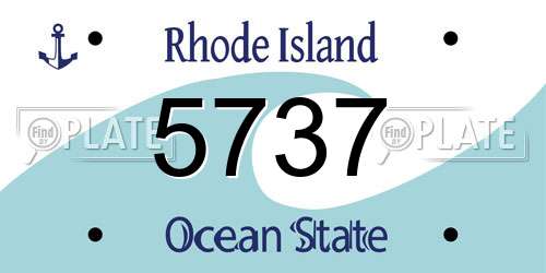 5737 Rhode Island License Plate