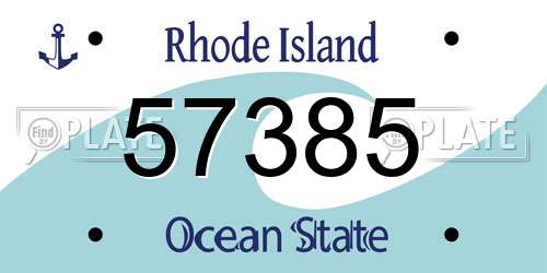 57385 Rhode Island License Plate