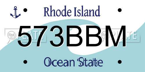 573BBM Rhode Island License Plate