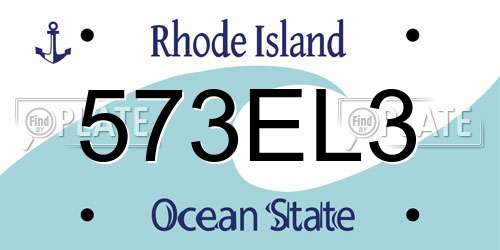 573EL3 Rhode Island License Plate