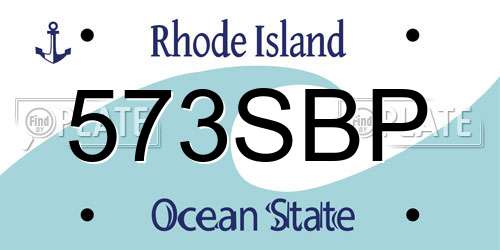 573SBP Rhode Island License Plate