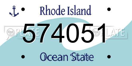 574051 Rhode Island License Plate