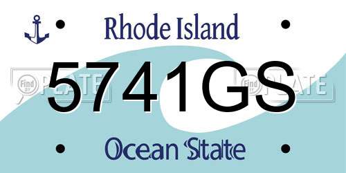 5741GS Rhode Island License Plate