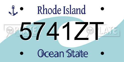 5741ZT Rhode Island License Plate