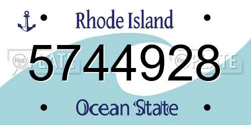 5744928 Rhode Island License Plate