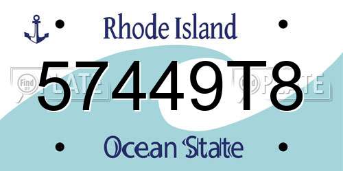 57449T8 Rhode Island License Plate