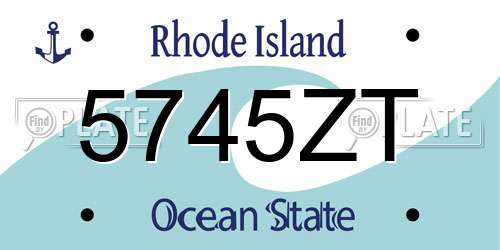 5745ZT Rhode Island License Plate