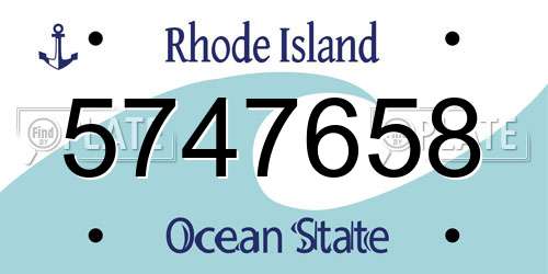 5747658 Rhode Island License Plate