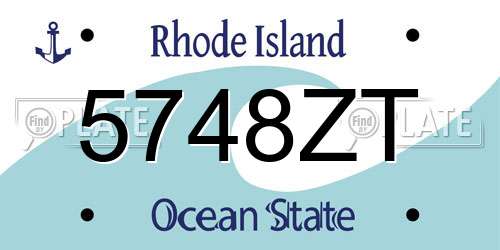 5748ZT Rhode Island License Plate