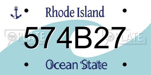 574B27 Rhode Island License Plate