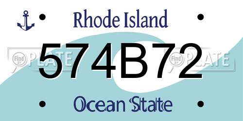 574B72 Rhode Island License Plate
