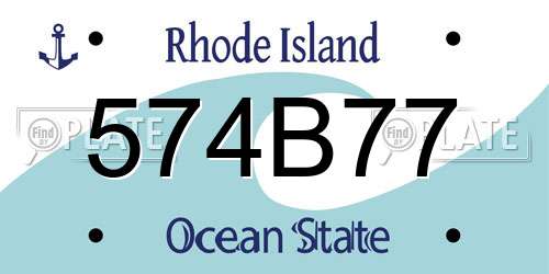 574B77 Rhode Island License Plate