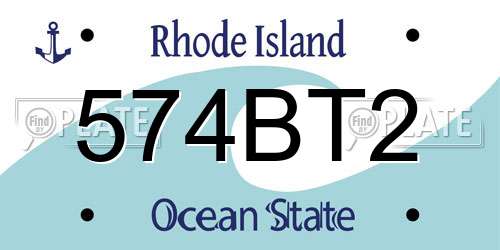 574BT2 Rhode Island License Plate